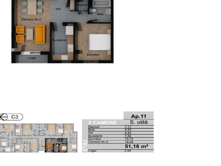 Apartament de vânzare 2 camere Floreşti - 75545AV | BLITZ Cluj-Napoca | Poza1