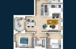 Apartament 3 camere, 74.04 mp, bloc nou, Central! 