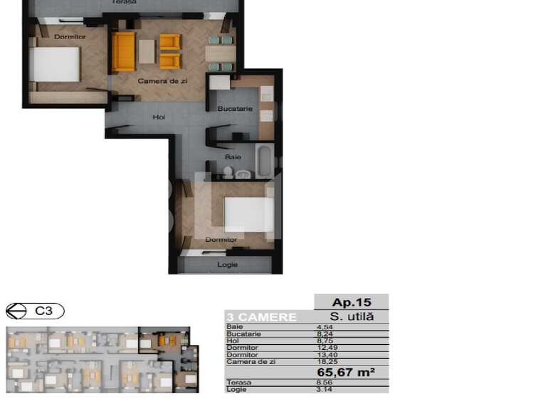 Apartament de vânzare 3 camere Floreşti - 75556AV | BLITZ Cluj-Napoca | Poza1