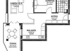 Vanzare 2 camere, 52.37 mp utili, semifinisat, cu terasa si boxa, imobil nou