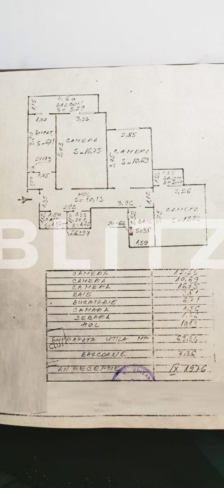 Apartament de 3 camere decomandate, 64mp + 2 balcoane, etaj intermediar, zona Campului