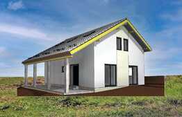 Casa individuala de 126 mp utili, 425 teren, terasa acoperita 31 mp, utilitati, Corusu!