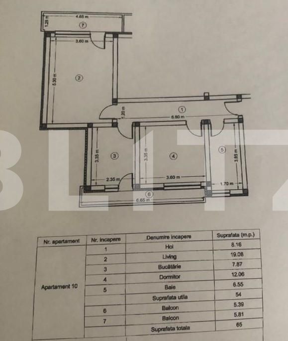 Apartament 2 camere, decomandat, 54 mp, Ghimbav