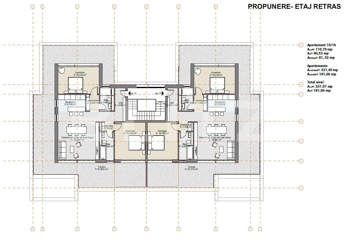 RATE LA DEZVOLTATOR, Penthouse 90 mp utili, semifinisat, 81 mp terasa, panorama, Zona Borhanci