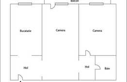 Apartament 2 camere, 50,5 mp, zona Piata Mercur, etaj intermediar