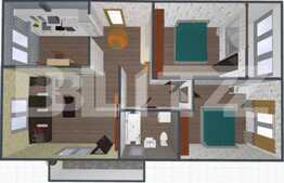 Apartament 3 camere, 70 mp utili, semifinisat, optional parcare!