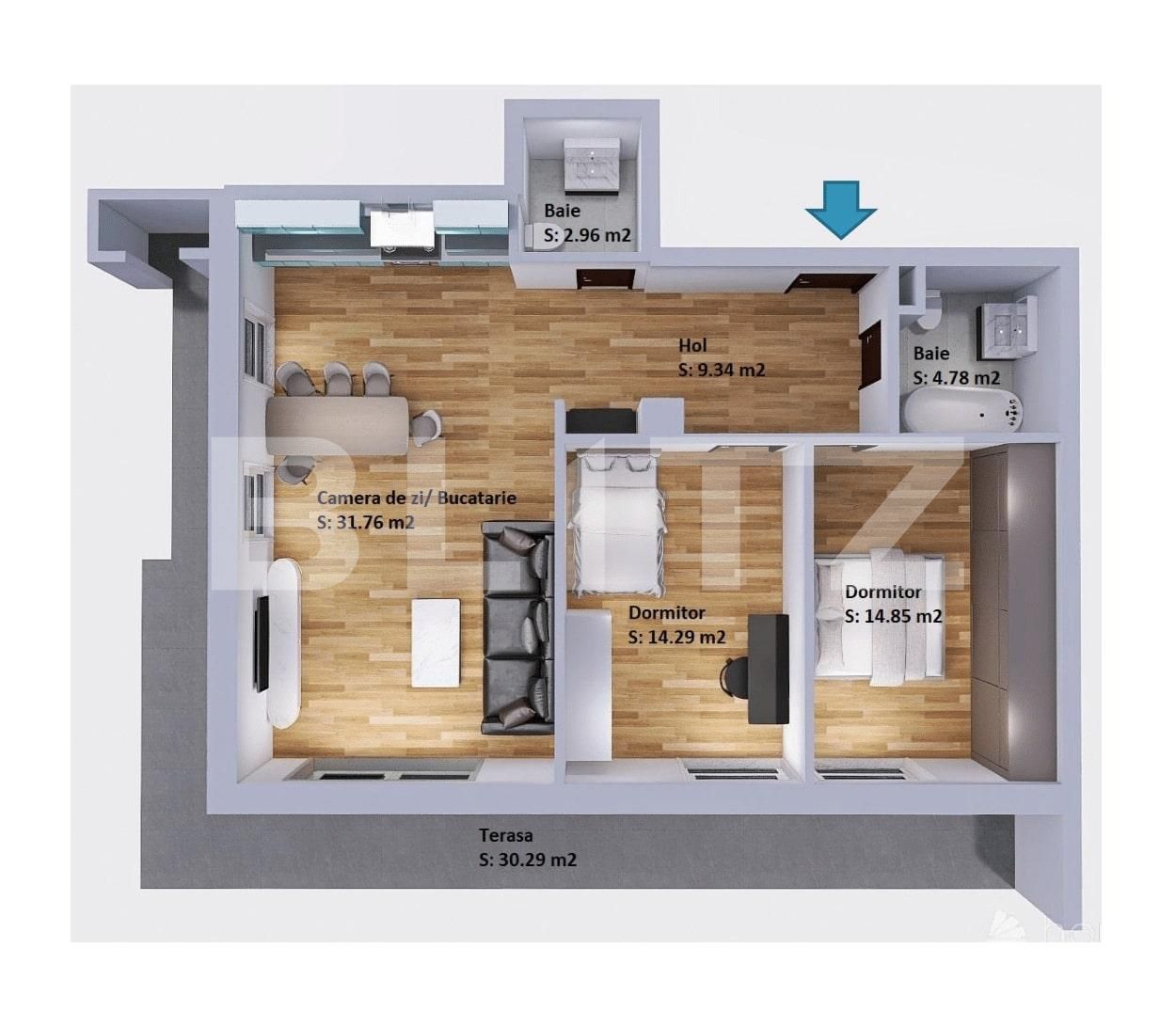 Apartament de vânzare 3 camere Plopilor - 76547AV | BLITZ Cluj-Napoca | Poza1