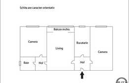 Vanzare 3 camere, 66 mp utili, zona Garii, cu garaj 20 mp din caramida, parcare