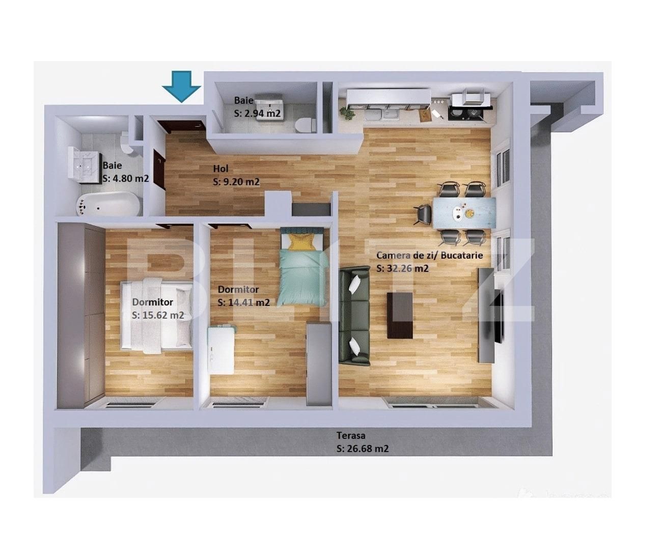 Apartament de vânzare 3 camere Plopilor - 76756AV | BLITZ Cluj-Napoca | Poza2