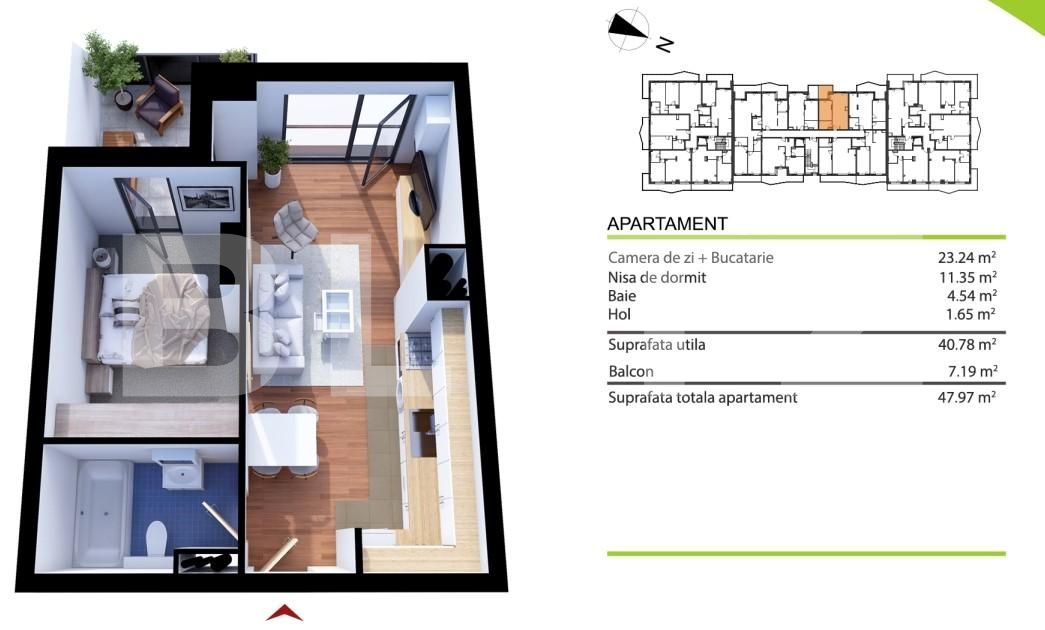 Apartament de vânzare 2 camere Gheorgheni - 76758AV | BLITZ Cluj-Napoca | Poza1