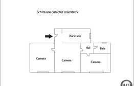 Vanzare apartament 3 camere semidecomandate, 44 mp, imobil reabilitat termic!
