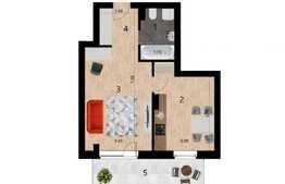  Apartament tip studio, 39 mp, etaj intermediar, zona Golden Tulip