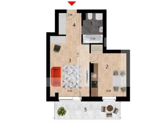 Garsonieră de vânzare Zorilor - 76995AV | BLITZ Cluj-Napoca | Poza1