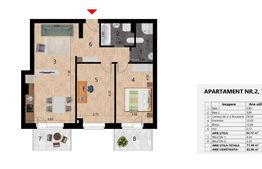 Apartament 2 camere + birou, 63 mp, etaj intermediar, cartierul Zorilor