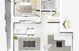 Apartament 2 camere, semifinisat, 64 mp, zona Leroy Merlin 