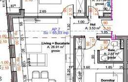 Apartament 3 camere, 65 mp plus logie, incalzire in pardoseala!