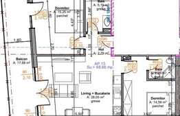 Apartament 3 camere, 69 mp, orientare sud-vestica!