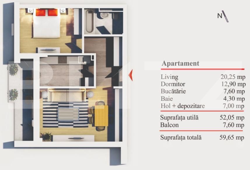 Apartament de vânzare 2 camere Borhanci - 78013AV | BLITZ Cluj-Napoca | Poza1