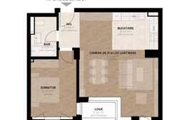 Apartament 2 camere, 58 mp, etaj intermediar, orientare sudica