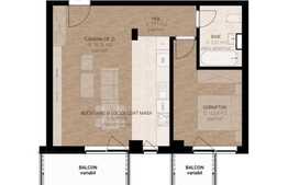 Apartament 2 camere, 52 mp, balcon, etaj intermediar, imobil nou