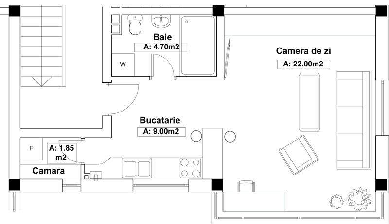 Garsonieră de vânzare Baciu - 7872AV | BLITZ Cluj-Napoca | Poza1