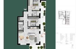 Apartament 3 camere, terasa de 35 mp, orientare sud-estica, imobil nou, zona centrala