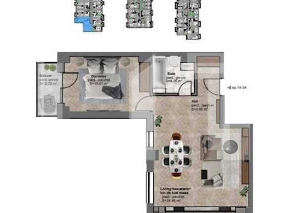 Apartament de vânzare 2 camere Dambul Rotund - 79177AV | BLITZ Cluj-Napoca | Poza1