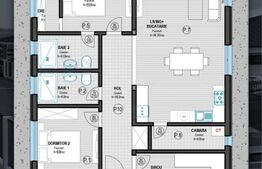 Casa individuala pe un nivel, 3 dormitoare, 500 mp teren, Exterior Nord-Vest