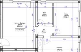 Apartament de 3 camere, semifinisat, 57 mp, zona Cetatii!
