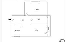 Apartament 2 camere de vanzare, 58.7 mp utili, A.C, mobilat partial!