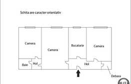 De vanzare apartament cu 3 camere, zona Complexului Big, 44 mp utli