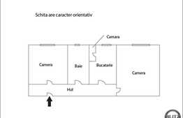 Apartament de vanzare, 2 camere semidecomandate, 42 mp, zona strazii Traian
