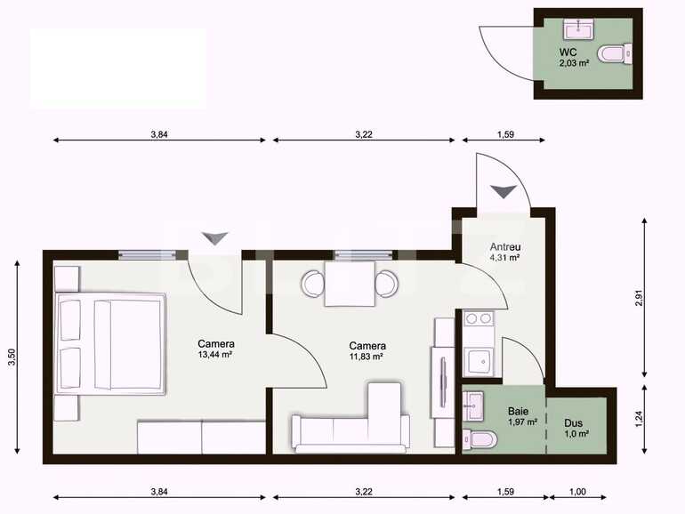 Apartament de vânzare 2 camere Central - 81065AV | BLITZ Cluj-Napoca | Poza1