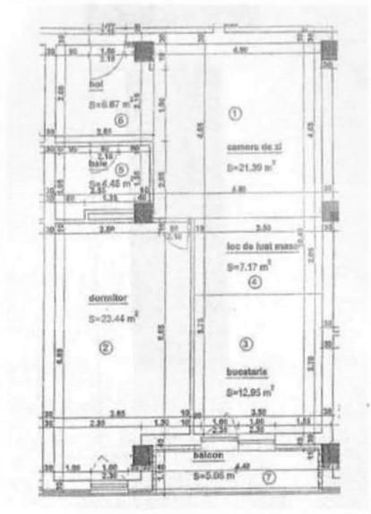 Apartament 2 camere, 76 mp utili, balcon, zona strazii Paris