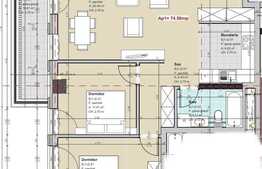 Apartament 3 camere, 75 mp, finisat lux, etaj intermediar, zona Golden Tulip
