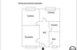 Vanzare apartament cu 2 camere, 46 mp, orientare E-V