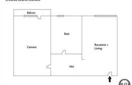 Apartament cu 1 camera de vanzare in imobil nou, mobilat, 
COMISION 0%