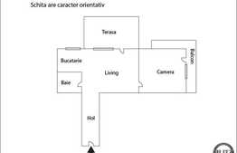 Apartament 2 camere, 57 mp, plus 36 mp terasa! zona Edgar Quinet. Semifinisat!