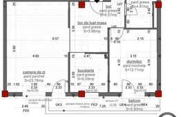 2 camere de vanzare, 58 mp, imobil NOU, zona magazinului Unicarm, semifinisat