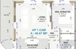 Apartament 2 camere, 47 mp+ terasa ,zona exclusivista Eroilor