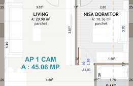 Apartament 2 camere, 45,06 mp+ balcon ,zona exclusivista Eroilor