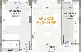 Apartament 2 camere, 55 mp + terasa ,zona exclusivista Eroilor