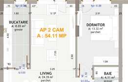 Apartament 2 camere, 54 mp + terasa ,zona exclusivista Eroilor