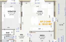 Apartament 3 camere, 59 mp + terasa ,zona exclusivista Eroilor