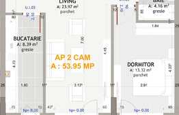 Apartament 2 camere, 54 mp + terasa ,zona exclusivista Eroilor