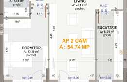 Apartament 2 camere, 55 mp + terasa ,zona exclusivista Eroilor