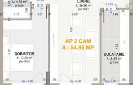 Apartament 2 camere, 55 mp + terasa ,zona exclusivista Eroilor