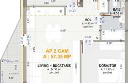 Apartament 2 camere, 57 mp + terasa ,zona exclusivista Eroilor