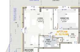 Apartament 2 camere, 53 mp, terasa 55 mp, zona Eroilor