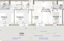 Apartament 3 camere, 74 mp, terasa, zona exclusivista Eroilor